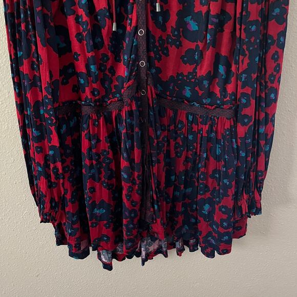 Free People Love Letter Floral Tunic Boho oversized top mini dress - Picture 12 of 16